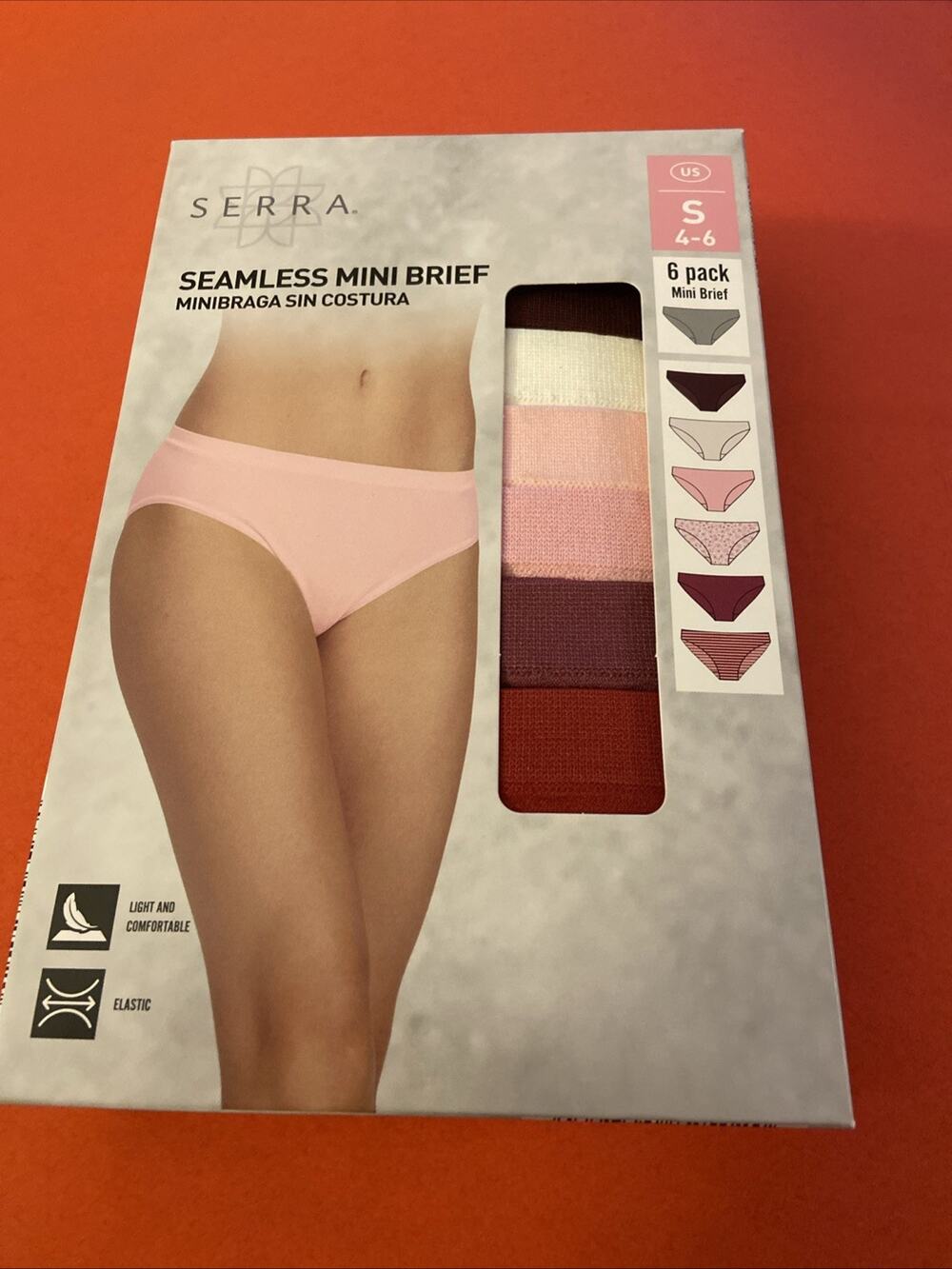 SERRA PINK TONES SEAMLESS BRIEF PANTIES/ 6 In Pack ! Small